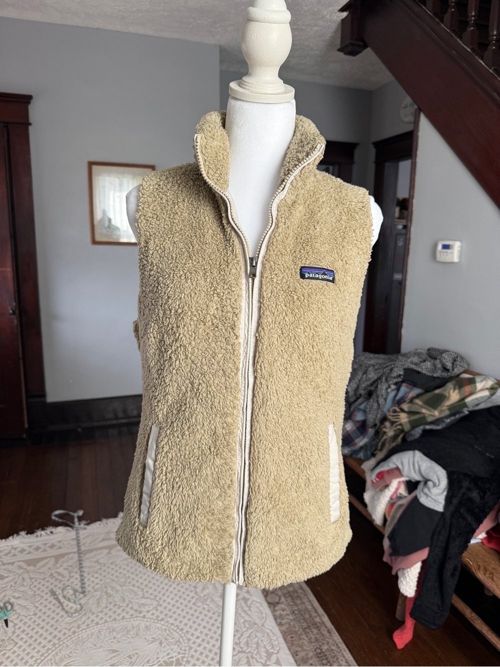 Patagonia Beige Los Gatos Fleece Full Zip Vest M Neutral Elevated Granola Layer
